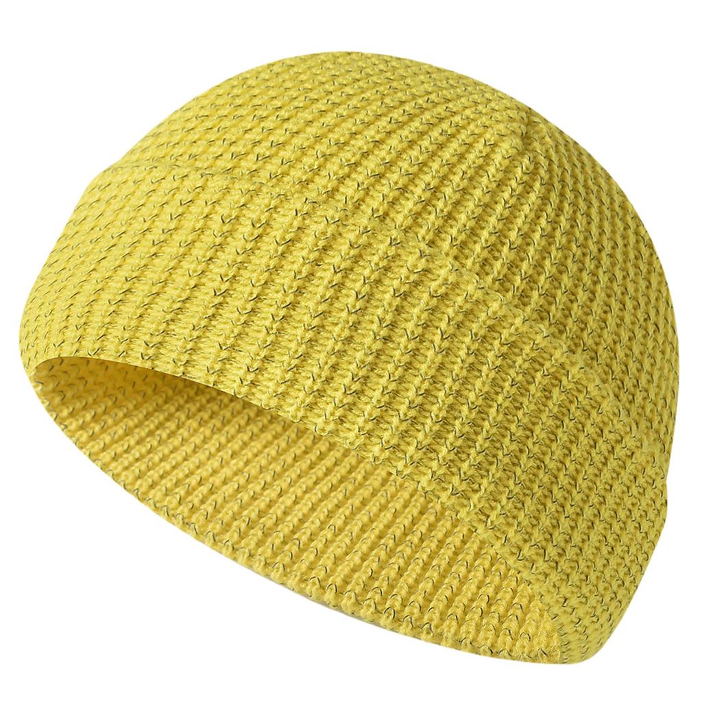 Reflective Beanie Hat Fishing Night Running Hats Outdoor Windproof Knitted Hat for Outdoor Sports and Hiking