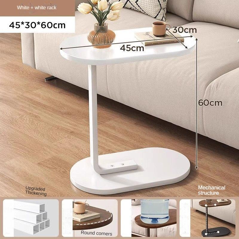C Shaped Side Table Modern Light Luxury Style Small Coffee Table Small TV Tray Table for Room Portability Small Side Table