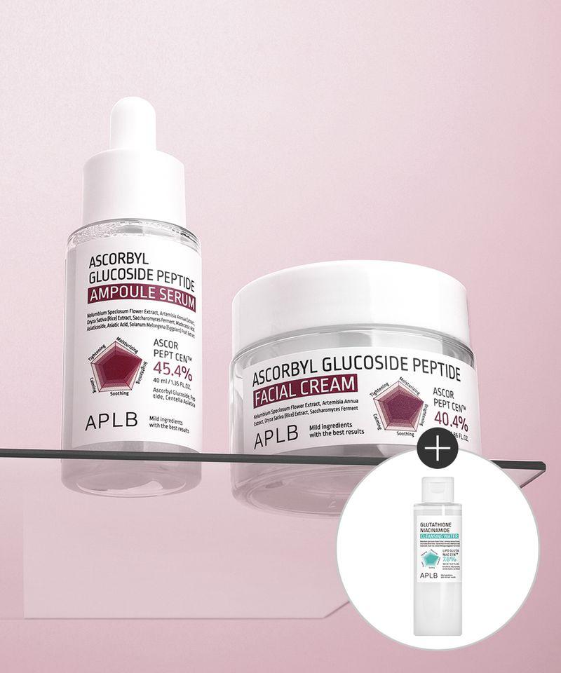 Ascorbyl Glucoside Peptide Ampoule + Cream Set (Free Gift: 160ml Cleansing Water)