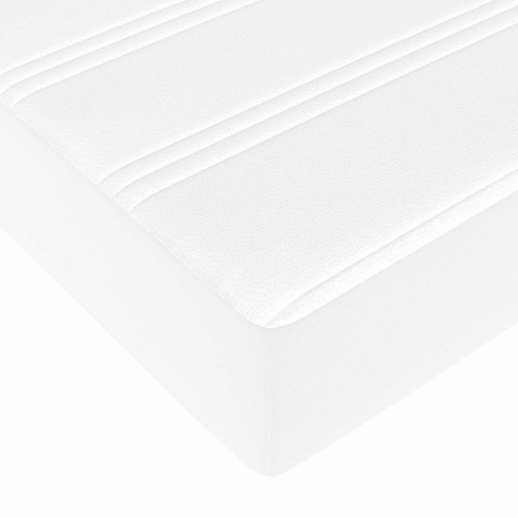 Bed Frame with Mattress Pure White 180 x 200 cm Fabric