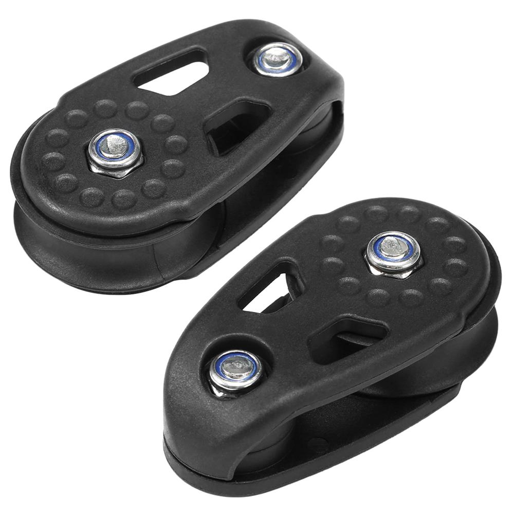 2 PCS Kayak Slide Rail Anchor Trolley Kit Pulley Blocks for Kayak Canoe Boat
