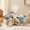 DIY Tissue Box, Top Opening Soft Fabric Cover, Marine Animal Theme Tissue Dispenser, Multipurpose Patchwork Designs Sewing Kit, for Home Car Office