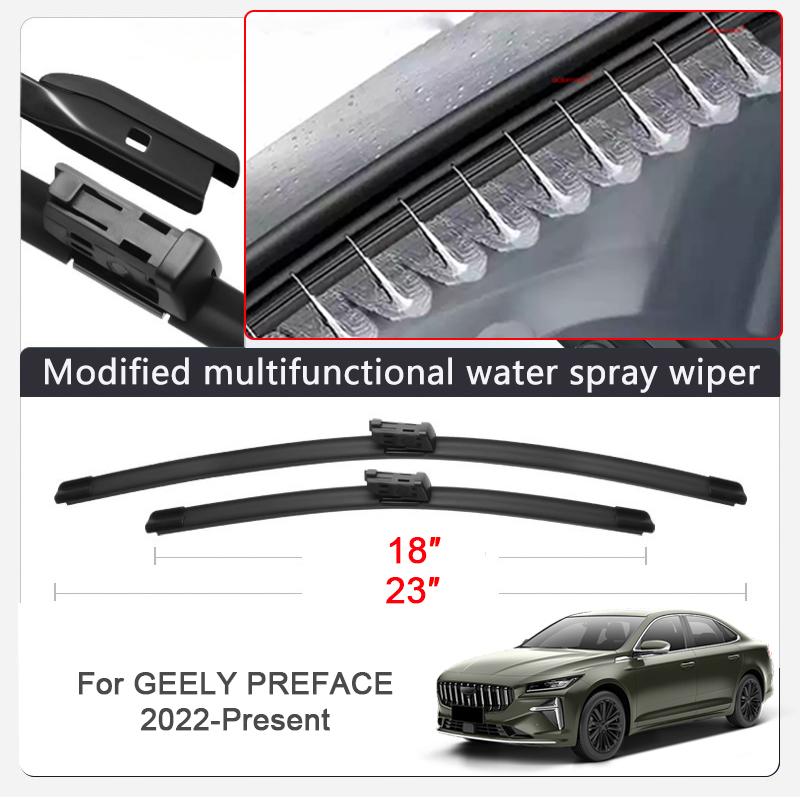 Car Modify Front Windshield Water Spray Wiper Blades For GEELY COOLRAY PREFACE EMGRAND BINRAY Auto Wet Arm Cleaning Wiper