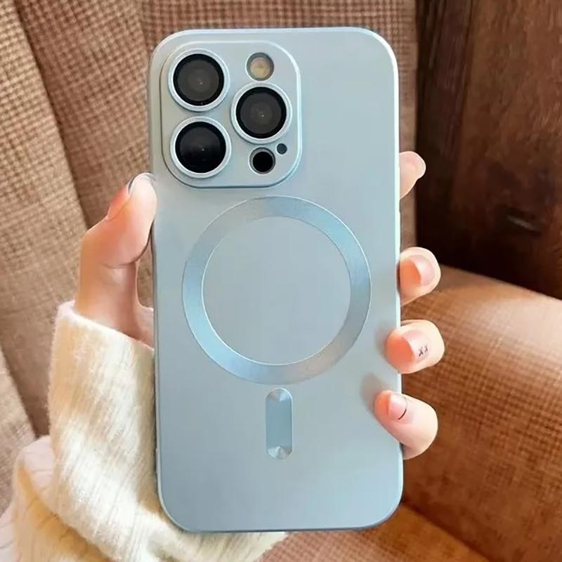 Luxury Matte For Magsafe Magnetic Wireless Charging Phone Case For iPhone 16 15 11 13 12 14 Pro Max Plus Shockproof Soft Cover