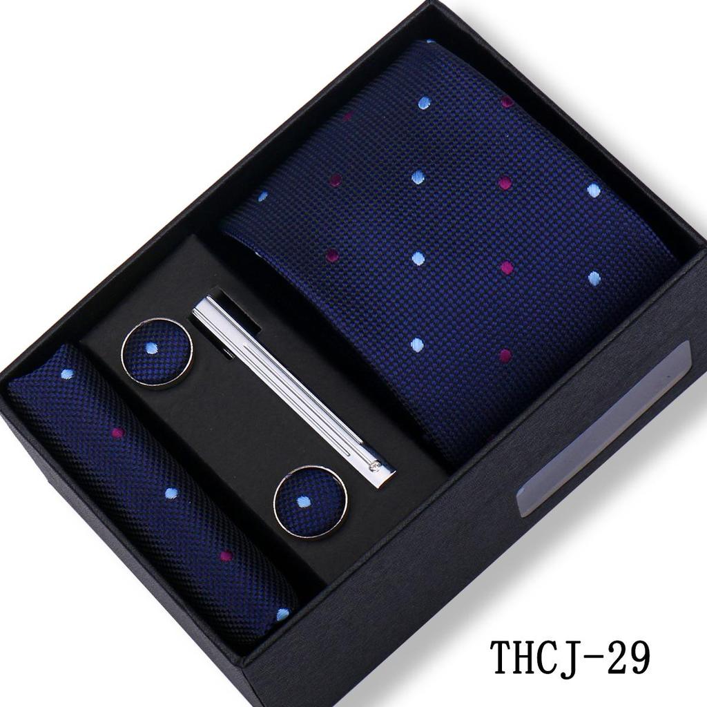Men's 4-Piece Tie Gift Set for Business, Wedding, and Formal Wear.