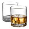 Set of 2 Whiskey Glasses, Rocks Glasses, Sake Glasses, and Shochu Glasses (Mesh Bottom - 400ml) Dishwasher Safe