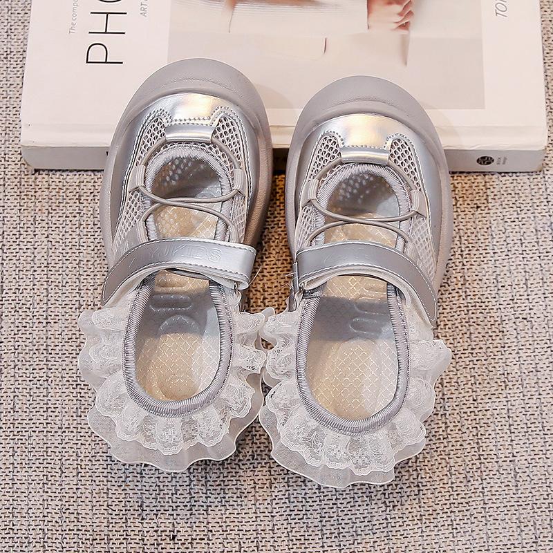 Mädchen Ballett Sportsandalen 2025 neue Sommer Kinder Freizeitschuhe Mädchen Prinzessinnenschuhe hohle einzelne Mesh-Schuhe