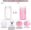 8 Pack plastic Snow Globe Tumbler, 16 Oz Double Wall Plastic Can with Lid and Straw, Plastic Mason Jar Mug for Snow Globe Glitter DIY Gift (Clear)