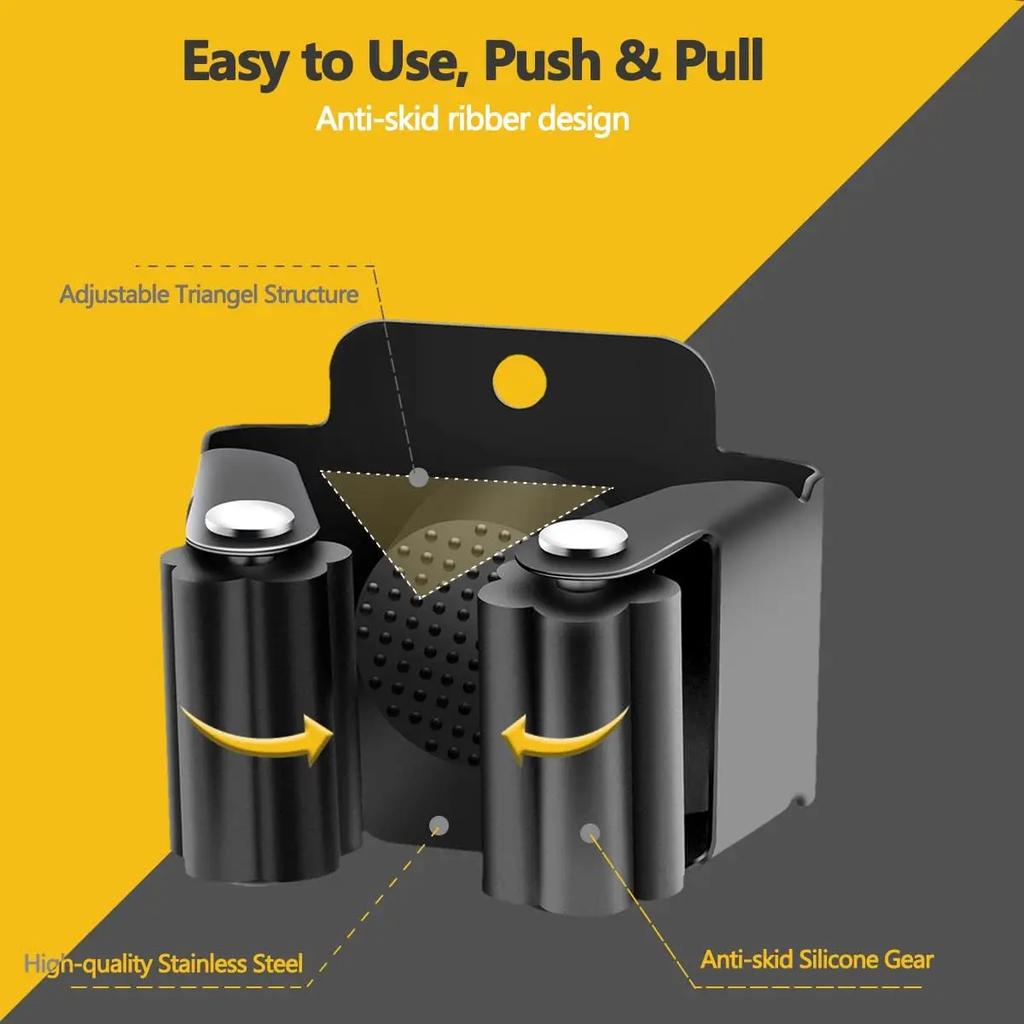 10/1PC Wall Mounted Mop Clips Holder Mop Organizer Rack with Screw Brush Broom Hanger Hooks Waterproof Bathroom Shelf Accessorie