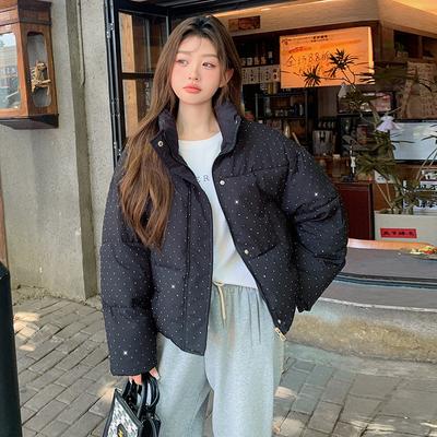 Gypsophila Women's Autumn and Winter Jacket Stand Collar Short Loose Student Thickened Windproof Jacket Women