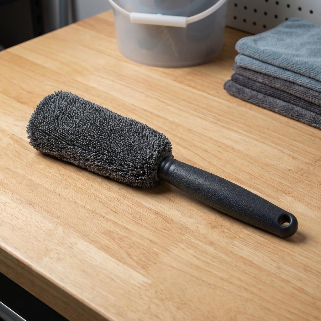 Car Cleaning Brush with Long Handle Microfiber Soft Bristles for Interior Exterior Detailing and Dust Removal Tool