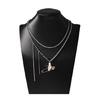 Modern Asymmetric Chain and Pin Pendant Necklace Adjustable Length Neckchain Elegant Jewelry  for Casual Outfits