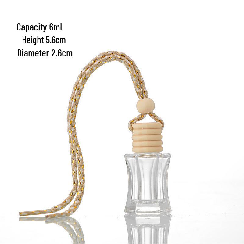 Glass Hanging Car Air Freshener & Essential Oil Diffuser Bottle