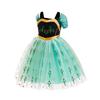 Mädchen Frozen Anna Prinzessin Sommer Geburtstag Mesh Kleid Halloween Kostüm