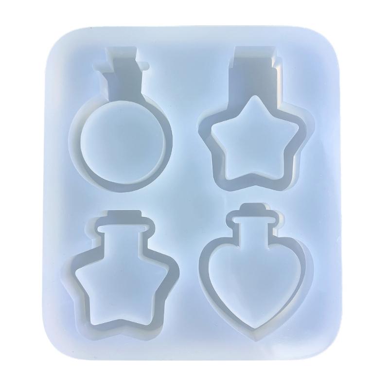 Perfume Bottle Silicone Mold Quicksand Epoxy Casting Molds Resin Shaker Mold DIY Pendant Keychain Jewelry Making Mold