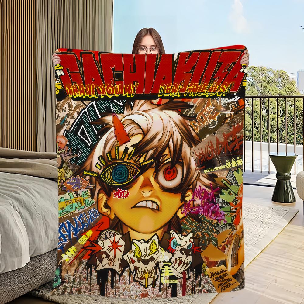 

Manga Hot Cool Anime G-Gachiakuta Home Flannel Warm Comfort Soft Plush Blanket For Sofa Living Room Office Bedroom Travel Gift 75x90cm