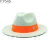 Formal Wide Brim Felt Fedora Hat Wool Ladies Party Wedding Church Hat M Letter Ribbon Panama Sombrero Jazz Cap