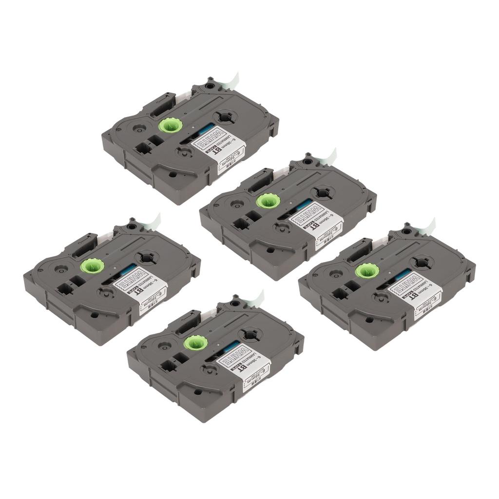 5Pcs Label Maker Tape 9mm Laminated Waterproof Colorfast Multi Purpose Labeler Tape for PT D210 PT D200 PT H110 PT D400