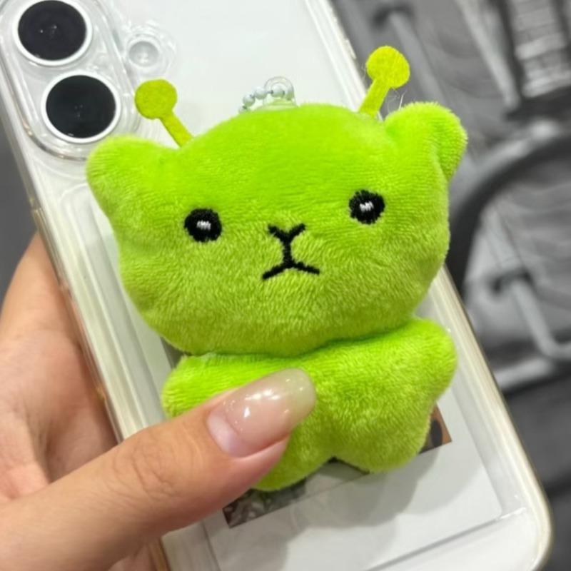 Kawaii Alien Cat Plush Pendant Super Soft Pp Cotton Plushie Dolls Keychain Mini Toy Backpack Decor Gift