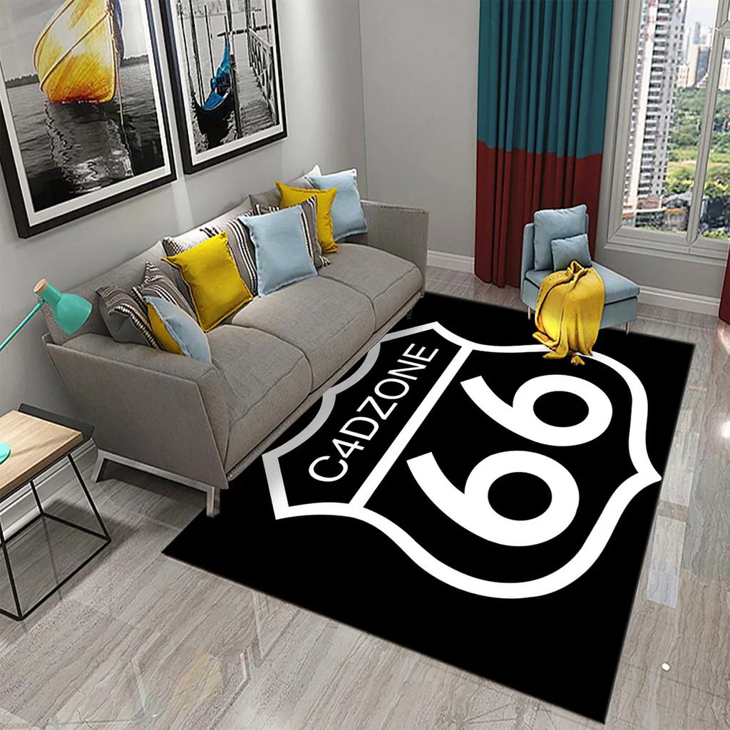 Historic Route 66 Non-slip Carpet Soft Area Rug for Living Room Kids Bedroom Kitchen Decor Floor Mat