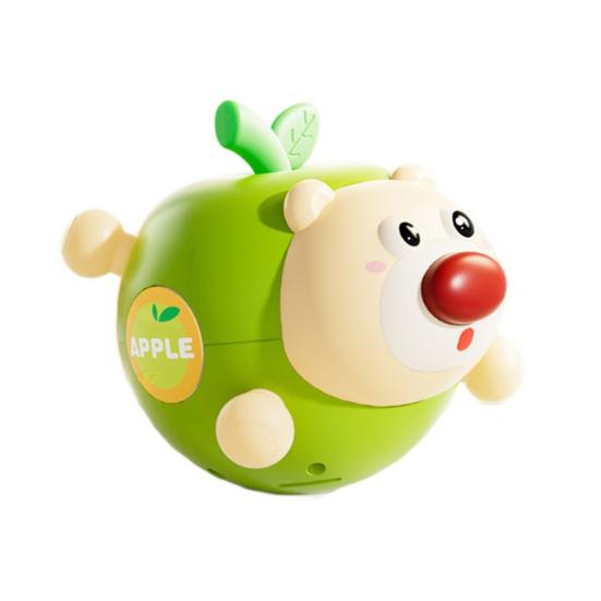 

Baby Tumbler Toy with Bell Animal Shaped Roly-Poly Teether Early for 6+ Months Learning Sensory Toy зелёный