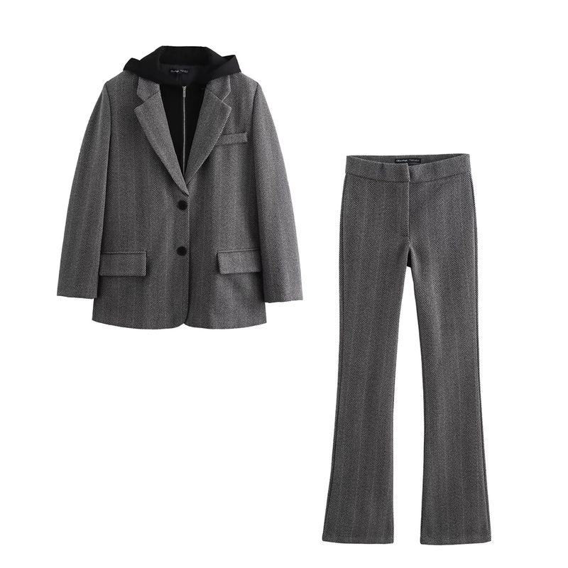 Kaslead New Arrival Women's Fashion Style Fashion Herringbone Twill Outwear Casual Pants 4387268