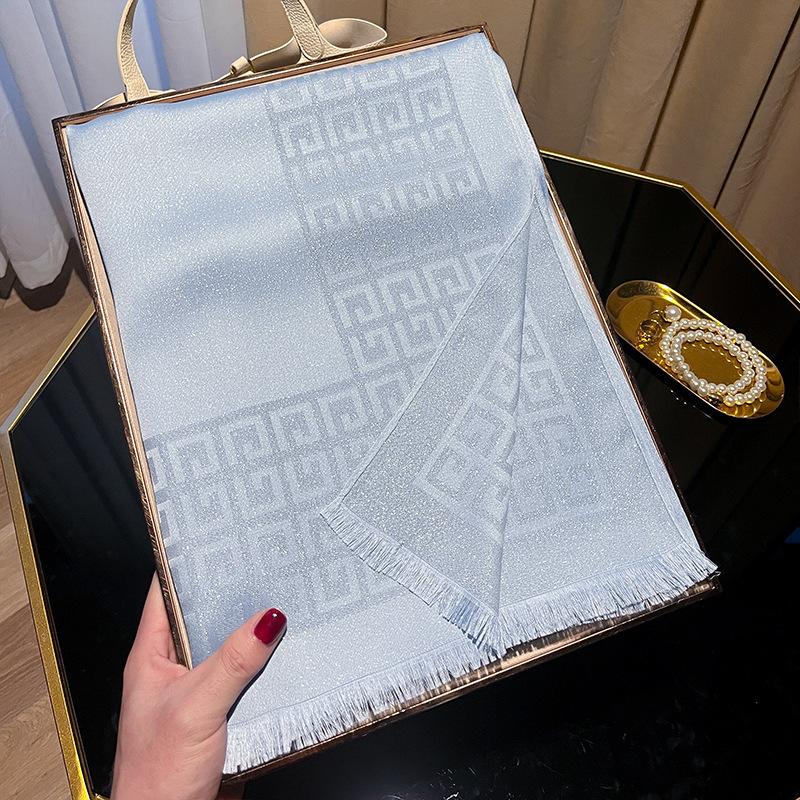 Neuer Frühlings-Imitationsseidenschal für Damen Mode-Schal Hochwertiger eleganter Schal Tentakel-Baumwolle Vielseitiger Seidenschal