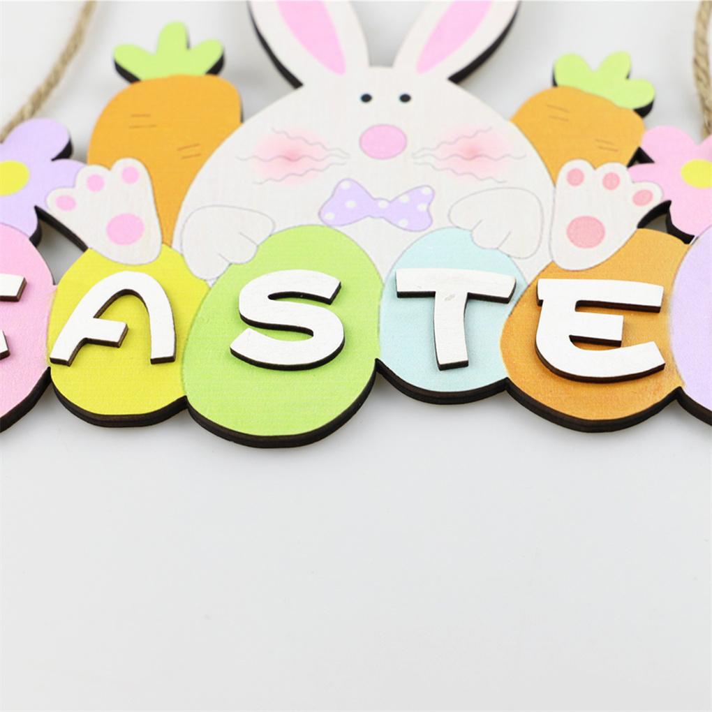 Decorations Crafts Happy Easter Plaque Sign Adorable Home Decoration Carrot Furniture Patio Ornaments Adornment with Rope