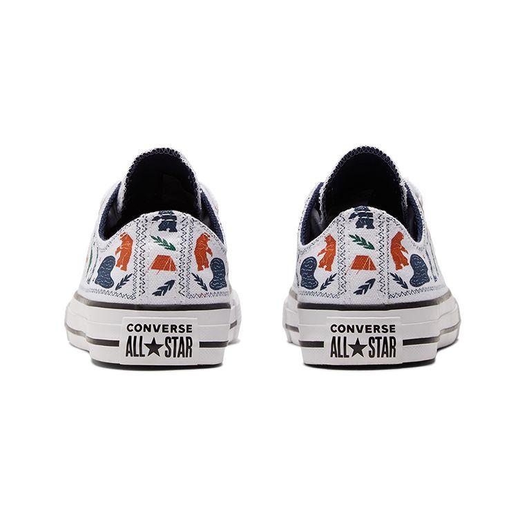 Converse Chuck Taylor All Star Low Top Canvas Shoes Kids Sneakers White Orange Multicolor 672440C