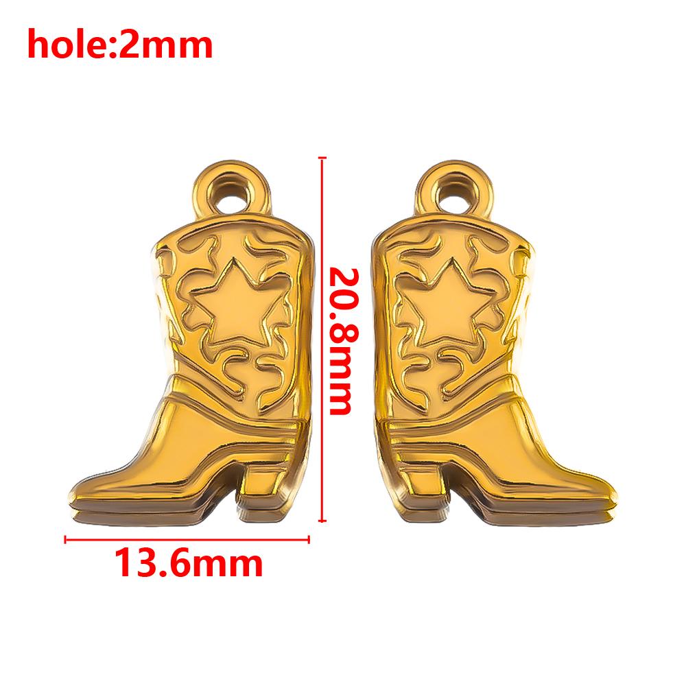 5pcs/lot Stainless Steel Gold Color PVD Plated Boots Charms Pendant DIY Necklace Bracelet Earring Jewelry Making Accessories