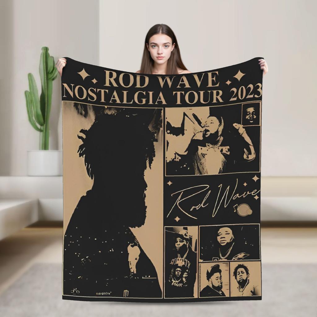 Rapper rod wave  Blanket  Decorative Flannel Bedding Throws For Bedroom Warm Custom Quality Bedspread Birthday Gift