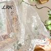 Light Filtering Small Window Panels White Lace Kitchen Curtain, Rustic Floral Over Sink Short Elegant Decor for Living Room Sheer Scalloped
