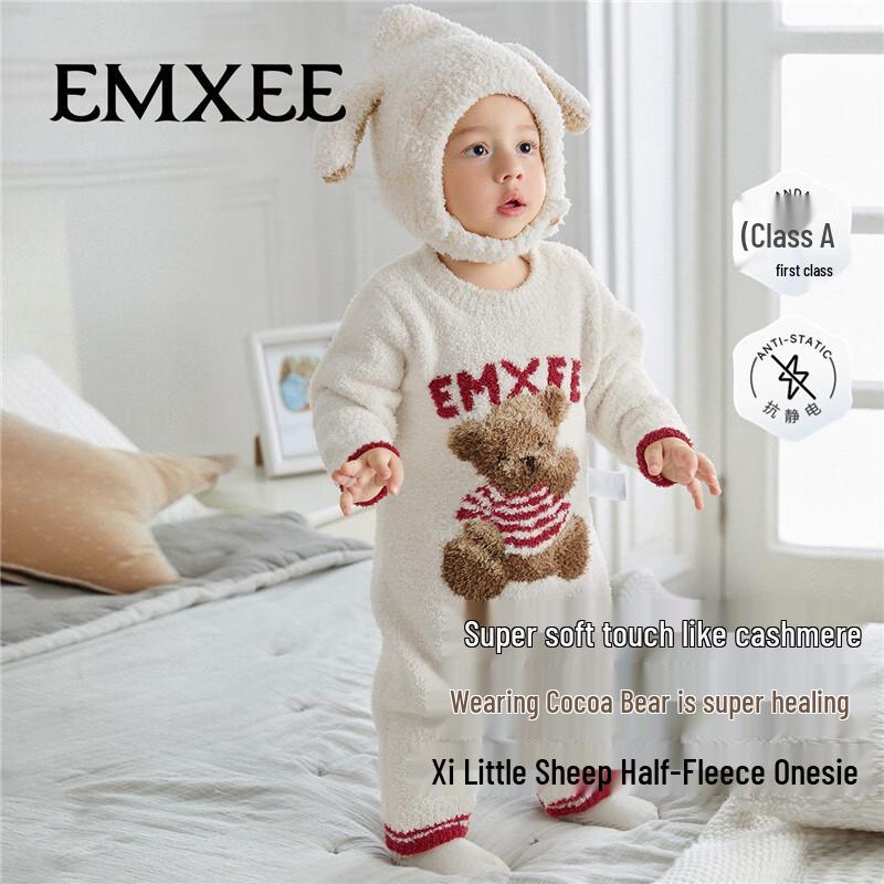EMXEE Теплый утепленный флисовый комбинезон для малыша 73