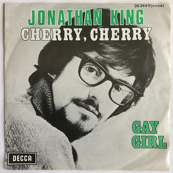 

7inch Record JONATHAN KING - Cherry, Cherry 26244Y Decca 1970 Belgium Pop Used