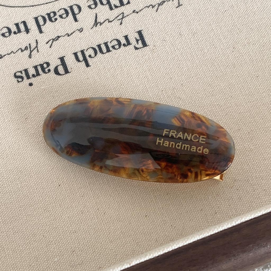 Retro Oval Small Bangs Hairpin Colorful Acetate Hair Clips Womens Sweet Exquisite Barrettes Bangs Clip Fashion Hair Accessories