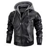 Herren Europäische & Amerikanische PU Leder Kapuzenjacke - Winter Warmer Mantel, Europäische Größe
