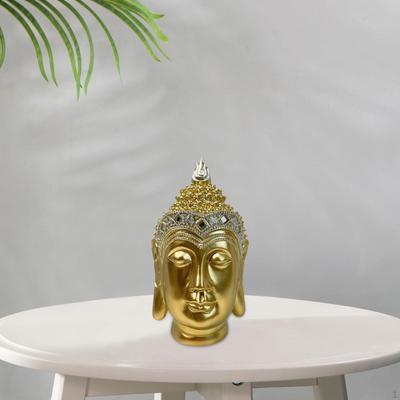Boeddha Hoofd Standbeeld Beeldje Kunsthandwerk Decoratief Verzamelobject Tafelblad Ornament Sculptuur voor