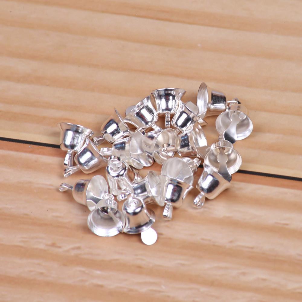 

2 см Красивые Рождественские Колокольчики в Золотом и Серебряном Цвете для Стильного Праздничного Декора и Аксессуаров Своими Руками Silver Small 20