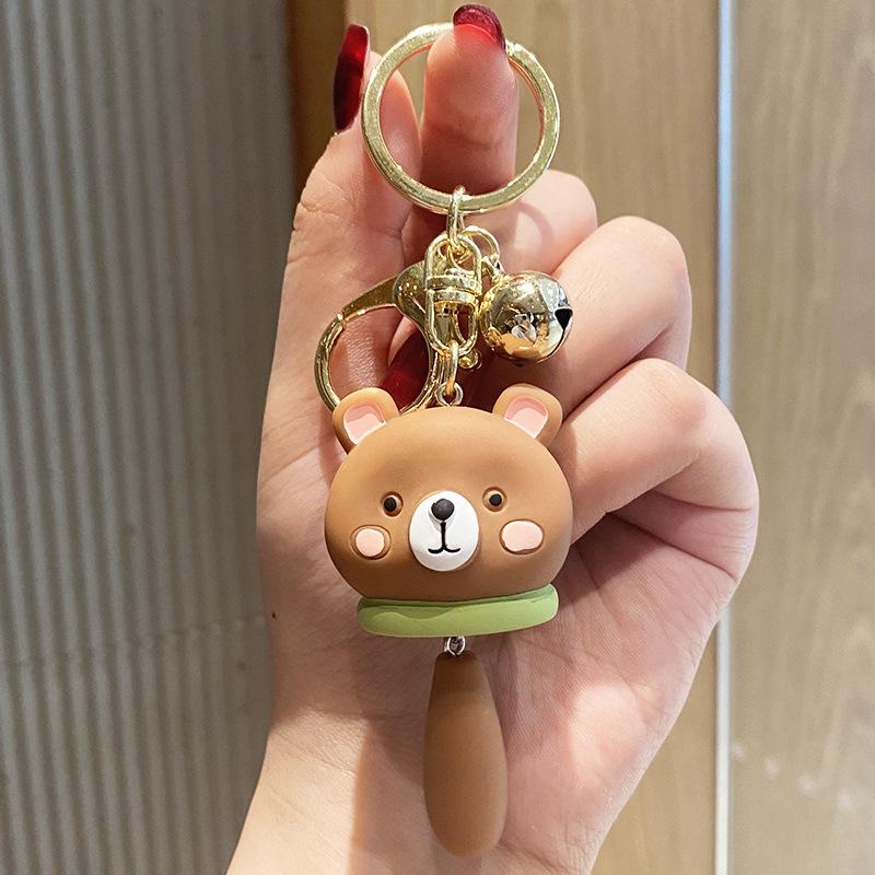 Cartoon Blush Resin Small Animal Keychain Women'S Fashion Car Key Chain Creative Couple Bag Pendant