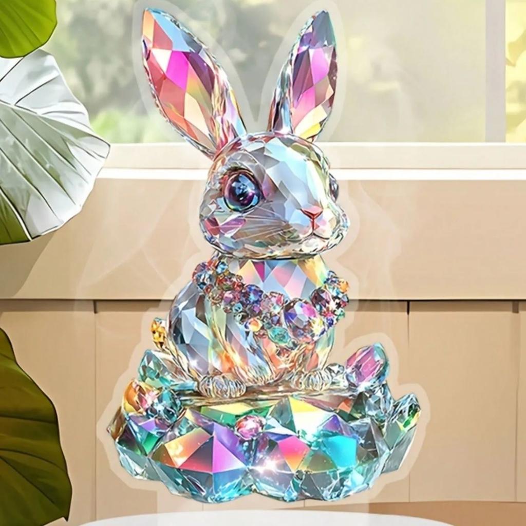 1 Piece Rainbow Colored Crystal Bunny, Suitable for Home and Office - Perfect for Easter Bunny Home Decoration Accessories