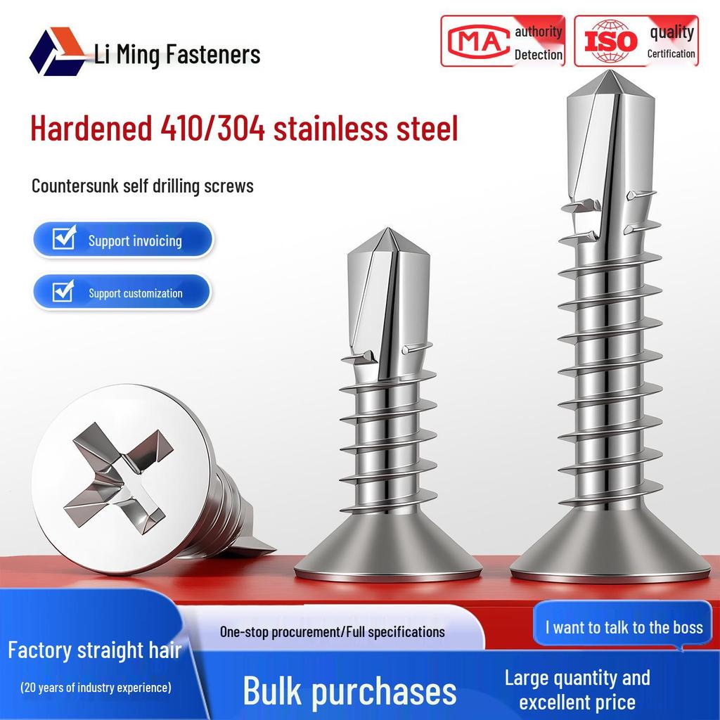 410 Stainless Steel Phillips Flat Head Self-Drilling Countersunk Screws M4.2 M4.8