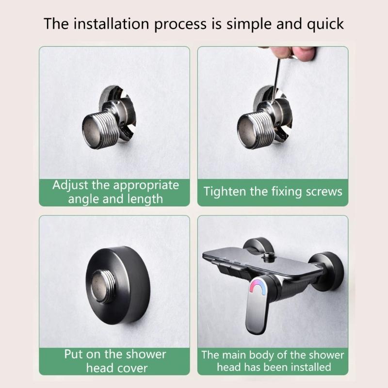 Wall Mounted Angle Adjustment Shower Faucet Adapter 360 Degree Rotating Adjustable Leg Copper Angled Curved Foot