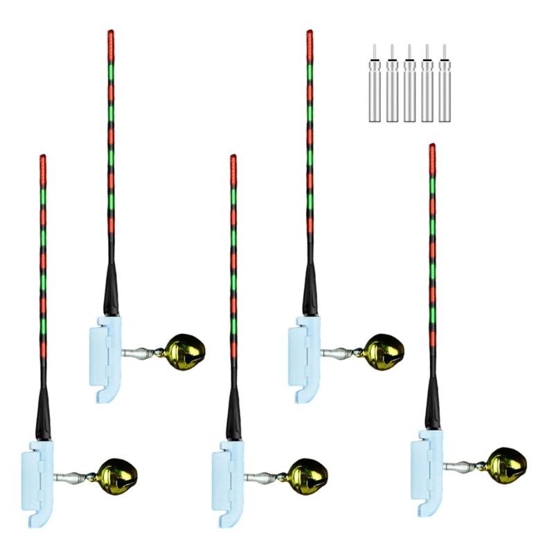 Indicatore di abboccata da pesca Luce LED Rimovibile Clip sulla Punta della Canna Bastoncino Luminoso Impermeabile LED Luce per Punta di Canna da Pesca Notturna