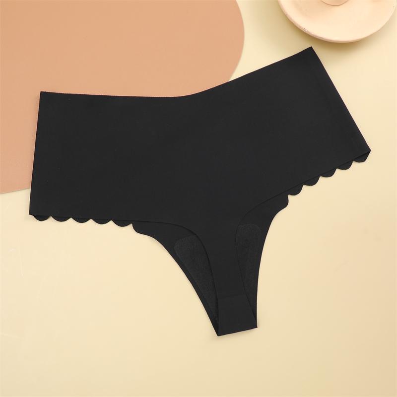 FINETOO Nahtlose Rüschen Damen Höschen Sexy Ice Silk High Waist Tangas Weibliche Bequeme Stretch G-String Dessous S-XXL