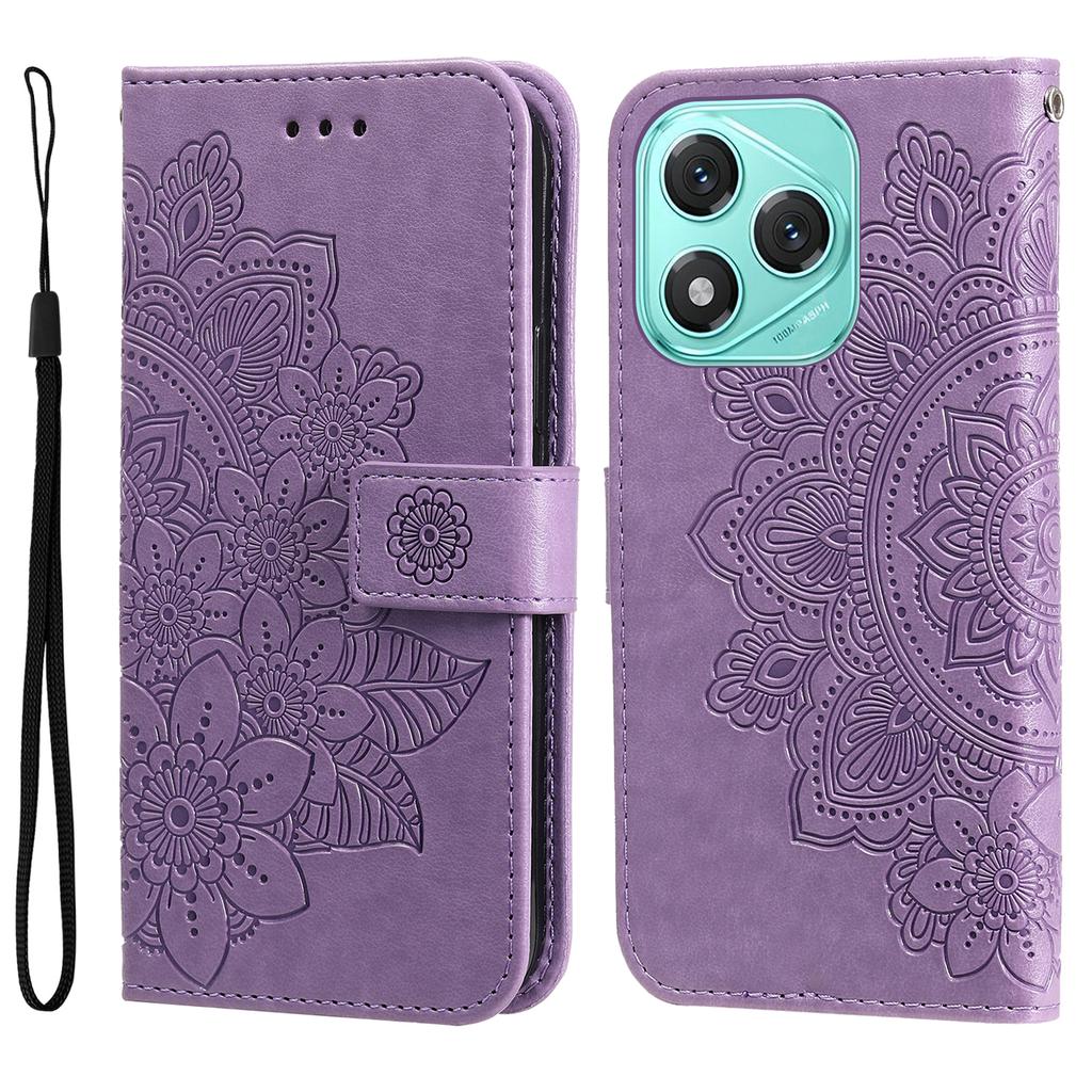 For Honor 400 Lite Case Floral Pattern PU Leather Wallet Stand Phone Cover