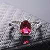New recommendation, classic temperament red gemstone ring, European and American micro-inlaid zircon fashion women's ring