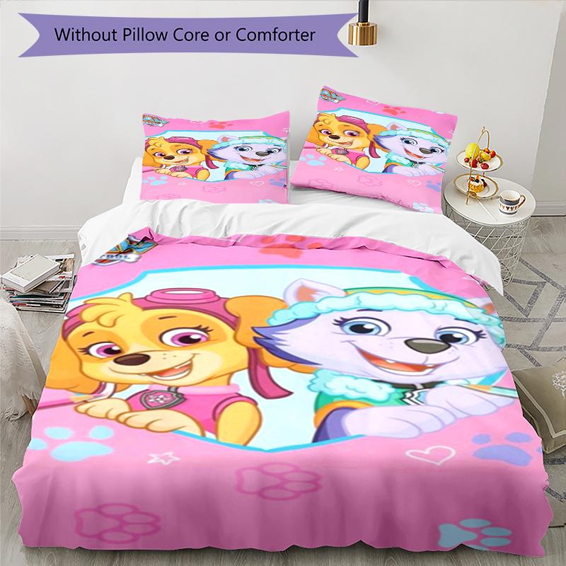 3pcs PAW Patrol Bedding Set Duvet Cover Closure Includes 1 Duvet Cover & 2 Pillowcases, Soft and Comfortable for All Seasons.