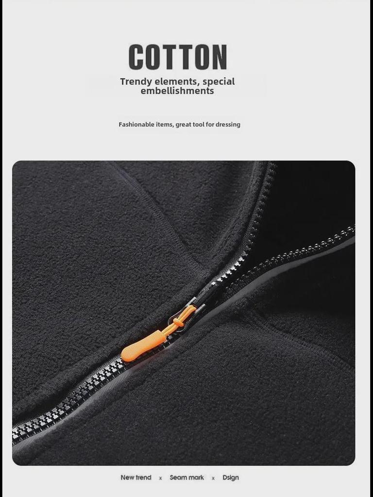 Uniseksowa dwustronna kurtka z polaru koralowego i polaru polarnego w wielokolorowe wzory - Jesienno-zimowy płaszcz z wełny jagnięcej