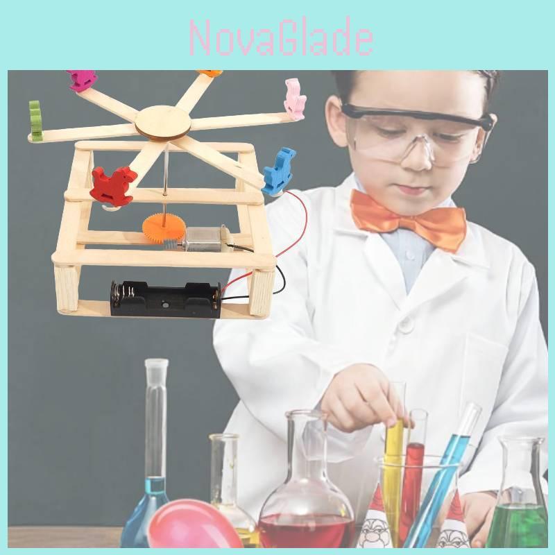 Pädagogisches DIY Drehkarussell Holz Wissenschaftsexperimentierkasten Anpassbar