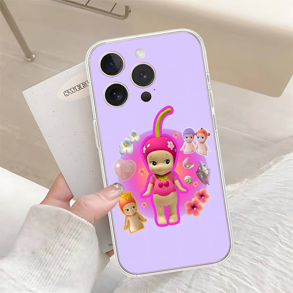

Cute S-Sonny Fruits A-Angles Phone Case For IPhone 17 16 15 14 Plus 13 12 11 Pro Max Phone Back Cover Transparent Shockproof Cov iphone13mini
